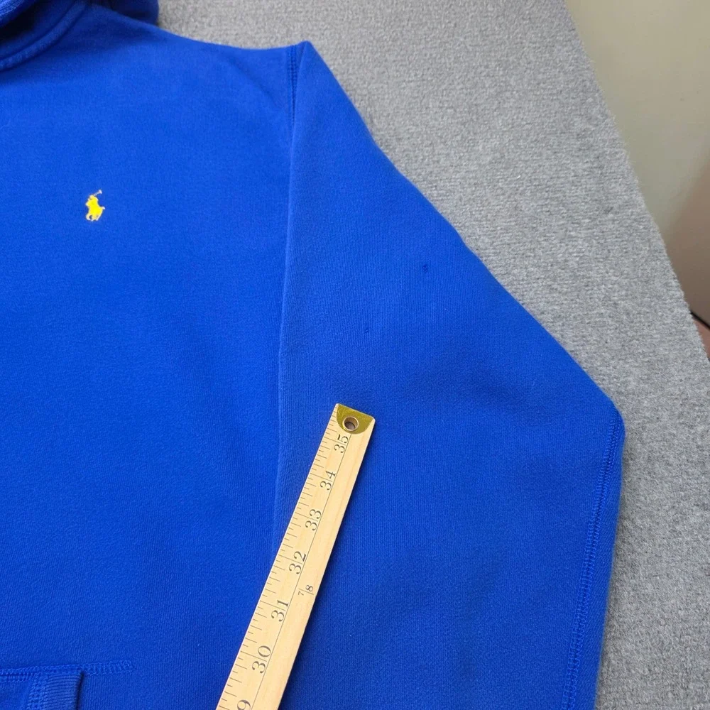 Polo Ralph Lauren Mens 4XLT Tall Blue Henley Button Hoodie Sweatshirt Pony Logo